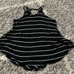 B&W Striped Flowy Tank